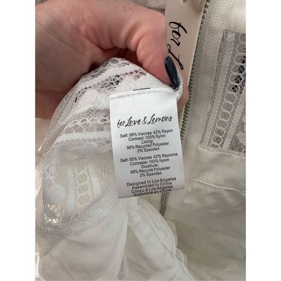 NWT For Love & Lemons x Revolve Lovebird White Lace Midi Dress Small $295 MSRP - Picture 9 of 9